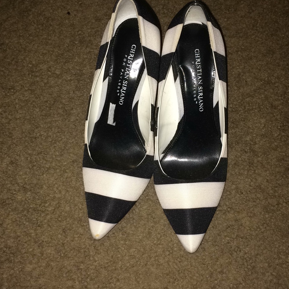 Black and white pumps